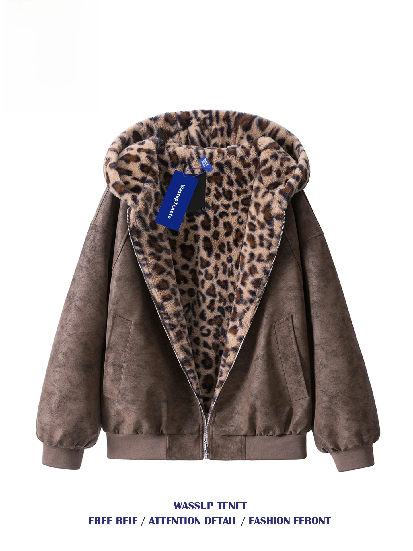Wassup Tenet Men's Double-Sided Wear Leopard Print PU Leather Cotton Jacket Thickened Fleece Winter Warm Casual Hoodie
Wassup Tenet Men's Double-Sided Wear Leopard Print PU Leather Cotton Jacket Thickened Fleece Winter Warm Casual Hoodie