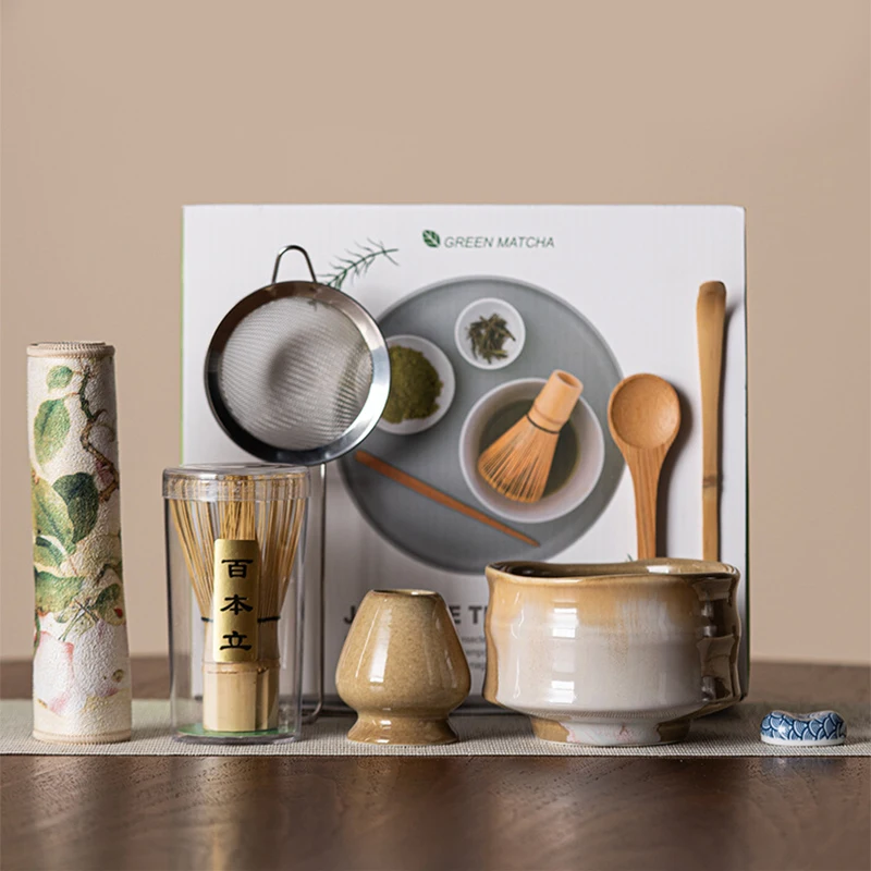 Bespritgift 8pc Matcha Set Traditional Style Ceramic Bowl Bamboo Whisk & Scoop Vintage Song Dynasty Tea Ceremony Kit Luxury Gift
Bespritgift 8pc Matcha Set Traditional Style Ceramic Bowl Bamboo Whisk & Scoop Vintage Song Dynasty Tea Ceremony Kit Luxury Gift