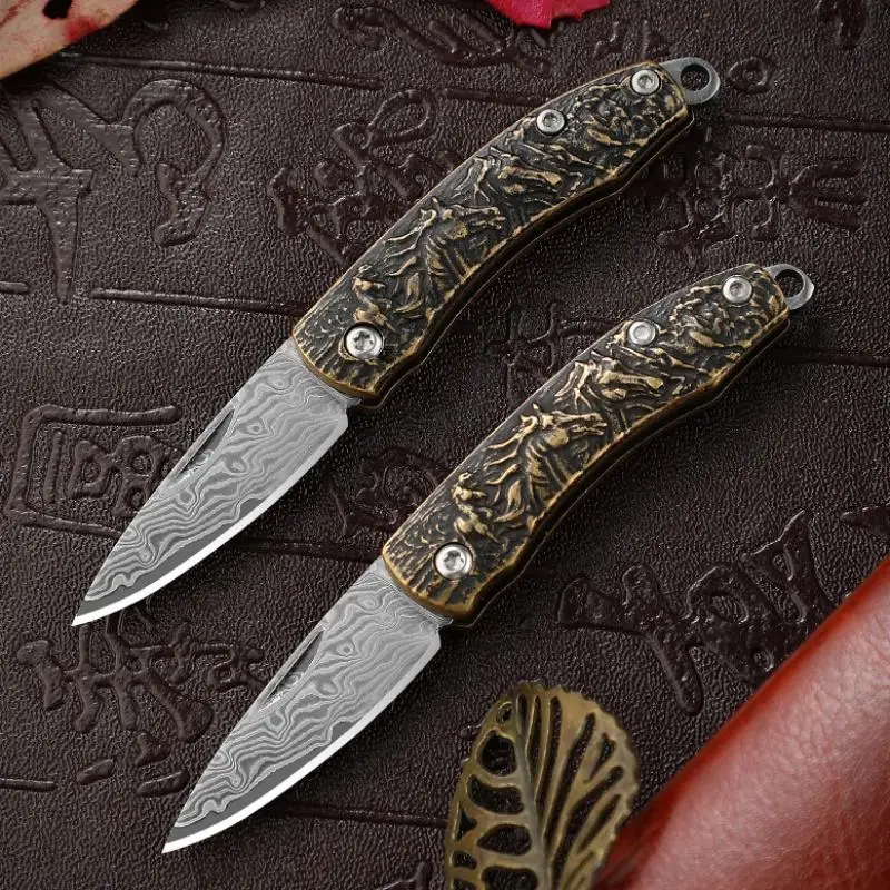 Mini Pocket Knife Damascus Steel Pattern Folding Knife Fruit Knife Outdoor Portable EDC Tool
Mini Pocket Knife Damascus Steel Pattern Folding Knife Fruit Knife Outdoor Portable EDC Tool