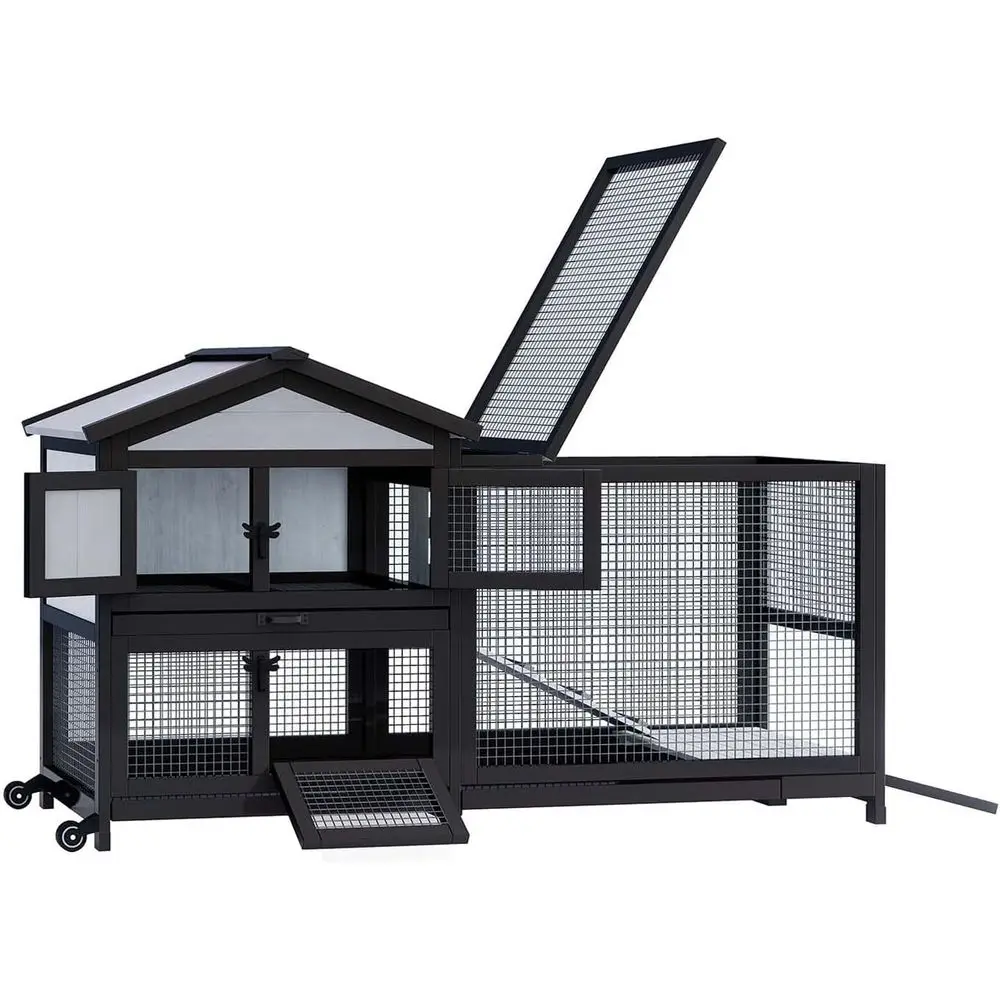 Клетка для кроликов 58 (для улицы и дома), 2-хъярусный курятник, клетка для морских свинок на колесах, клетка для кроликов с 3 глубокими выдвижными поддонами без протечек, водонепроницаемая.
Клетка для кроликов 58 (для улицы и дома), 2-хъярусный курятник, клетка для морских свинок на колесах, клетка для кроликов с 3 глубокими выдвижными поддонами без протечек, водонепроницаемая.