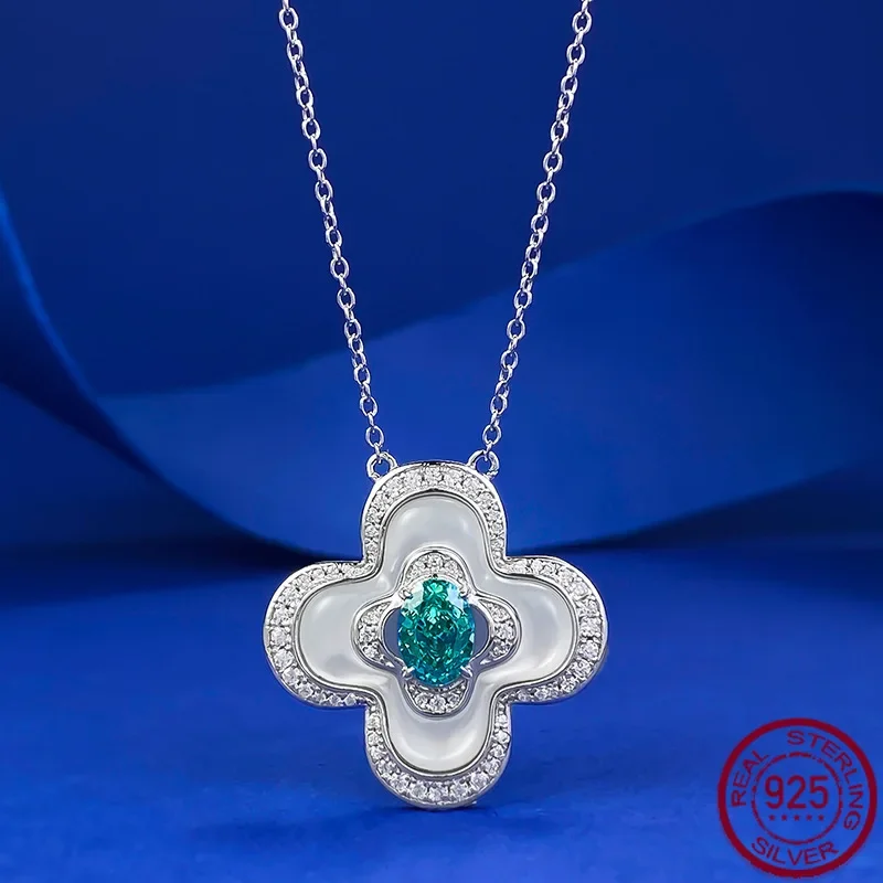 New S925 Silver Clover Palaiba Fritillaria Necklace Fashion Versatile Commuter Pendant Wedding Jewelry
New S925 Silver Clover Palaiba Fritillaria Necklace Fashion Versatile Commuter Pendant Wedding Jewelry