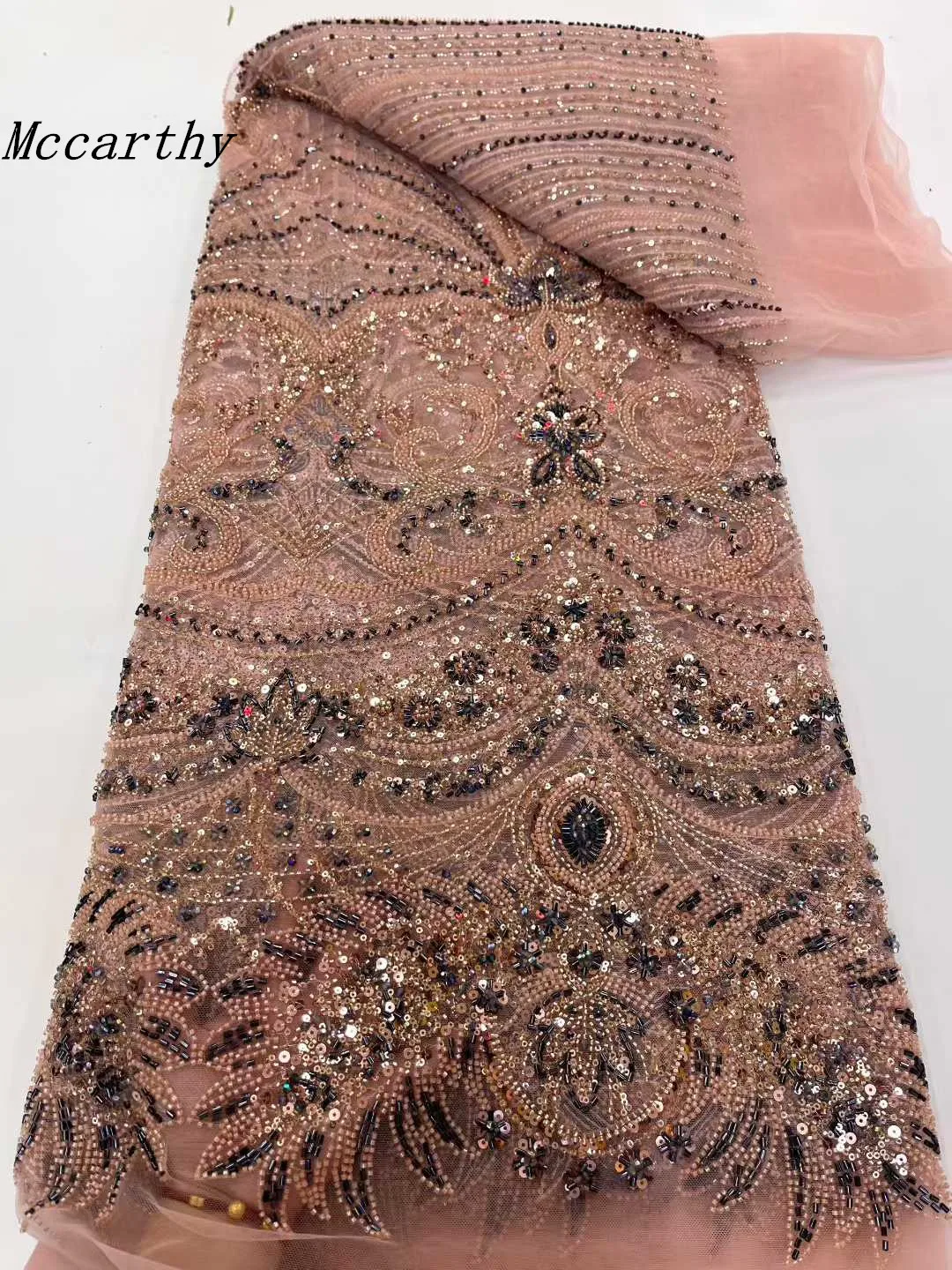 Mccarthy Luxury African Tulle Lace Fabric Elegant Bead Sequins French Nigerian Mesh Lace Fabrics For Women Dresses Sewing
Mccarthy Luxury African Tulle Lace Fabric Elegant Bead Sequins French Nigerian Mesh Lace Fabrics For Women Dresses Sewing