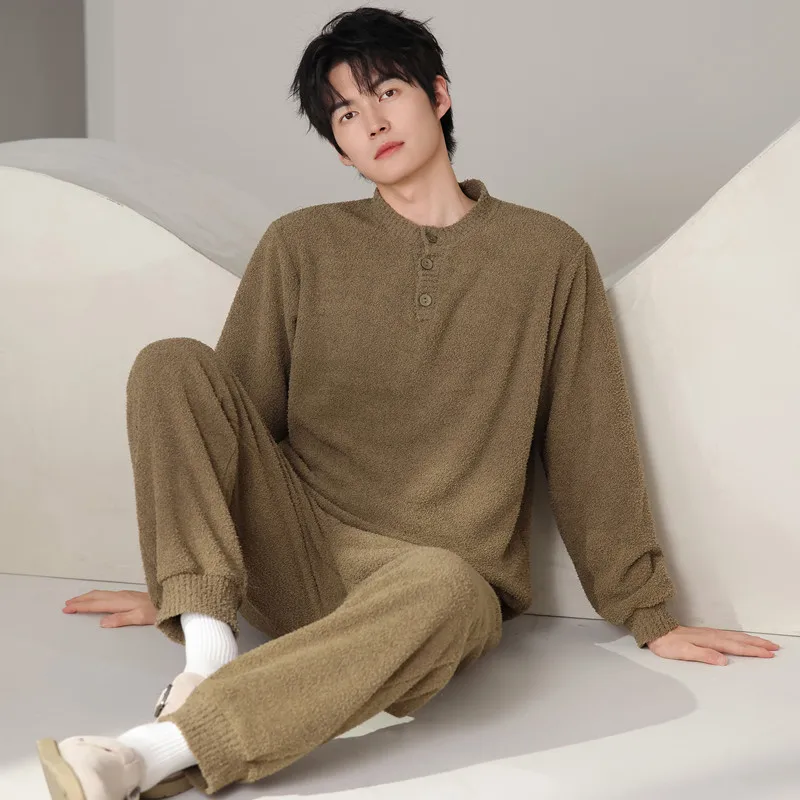 Мужской комплект для сна: теплые пижамы для зимы и весны, повседневная домашняя одежда больших размеров
Мужской комплект для сна: теплые пижамы для зимы и весны, повседневная домашняя одежда больших размеров