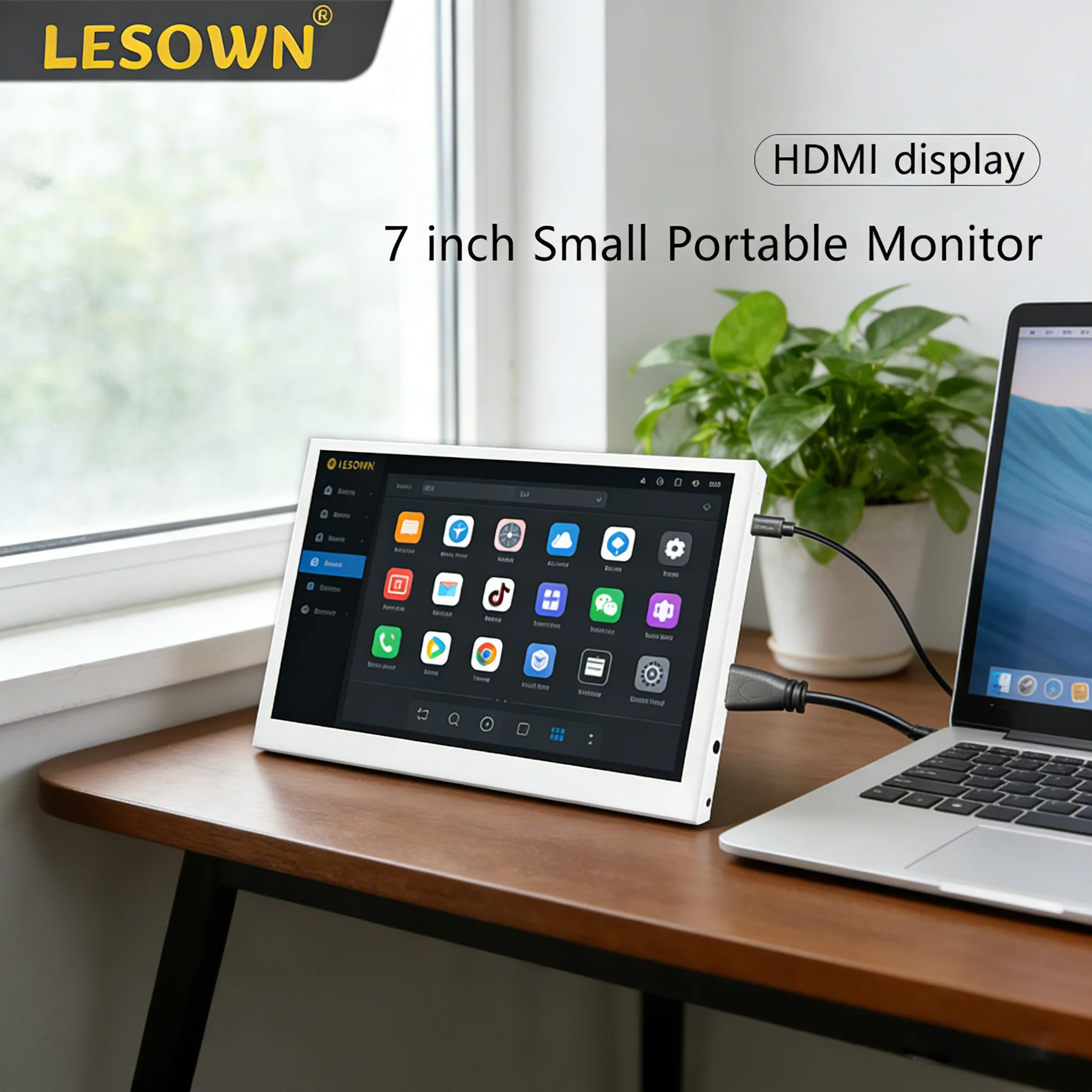 LESOWN 7 Inch Small Monitor 1024x600 IPS LCD Mini Travel Display Second Screen Auxiliary Monitor for Quick APP Control Panel
LESOWN 7 Inch Small Monitor 1024x600 IPS LCD Mini Travel Display Second Screen Auxiliary Monitor for Quick APP Control Panel