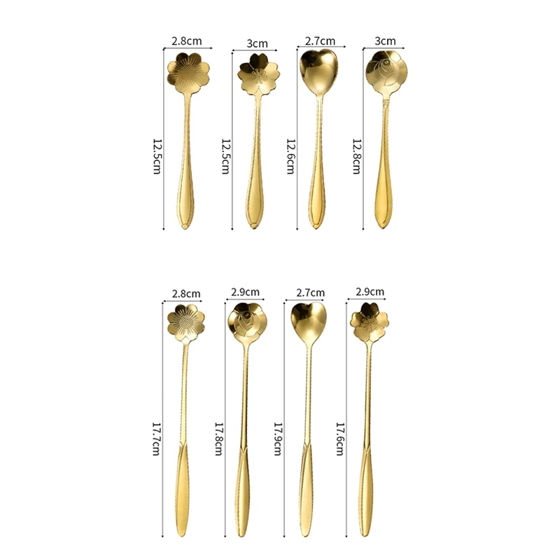 Stainless Steel Cherry Flower Gold Scoop Coffee Spoon Gift Kitchen Dessert Tea Replacement Tableware Decoration Set 18Cm
Stainless Steel Cherry Flower Gold Scoop Coffee Spoon Gift Kitchen Dessert Tea Replacement Tableware Decoration Set 18Cm