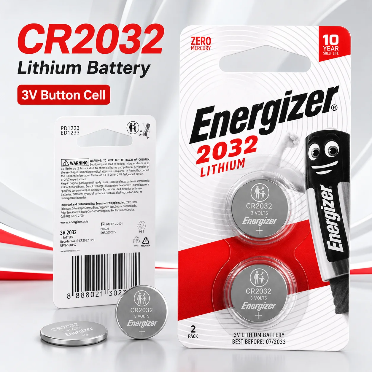 100% Original CR2032 3V Lithium Battery for Car Key Fob Watch Calculator Toy Remote Electronics
100% Original CR2032 3V Lithium Battery for Car Key Fob Watch Calculator Toy Remote Electronics