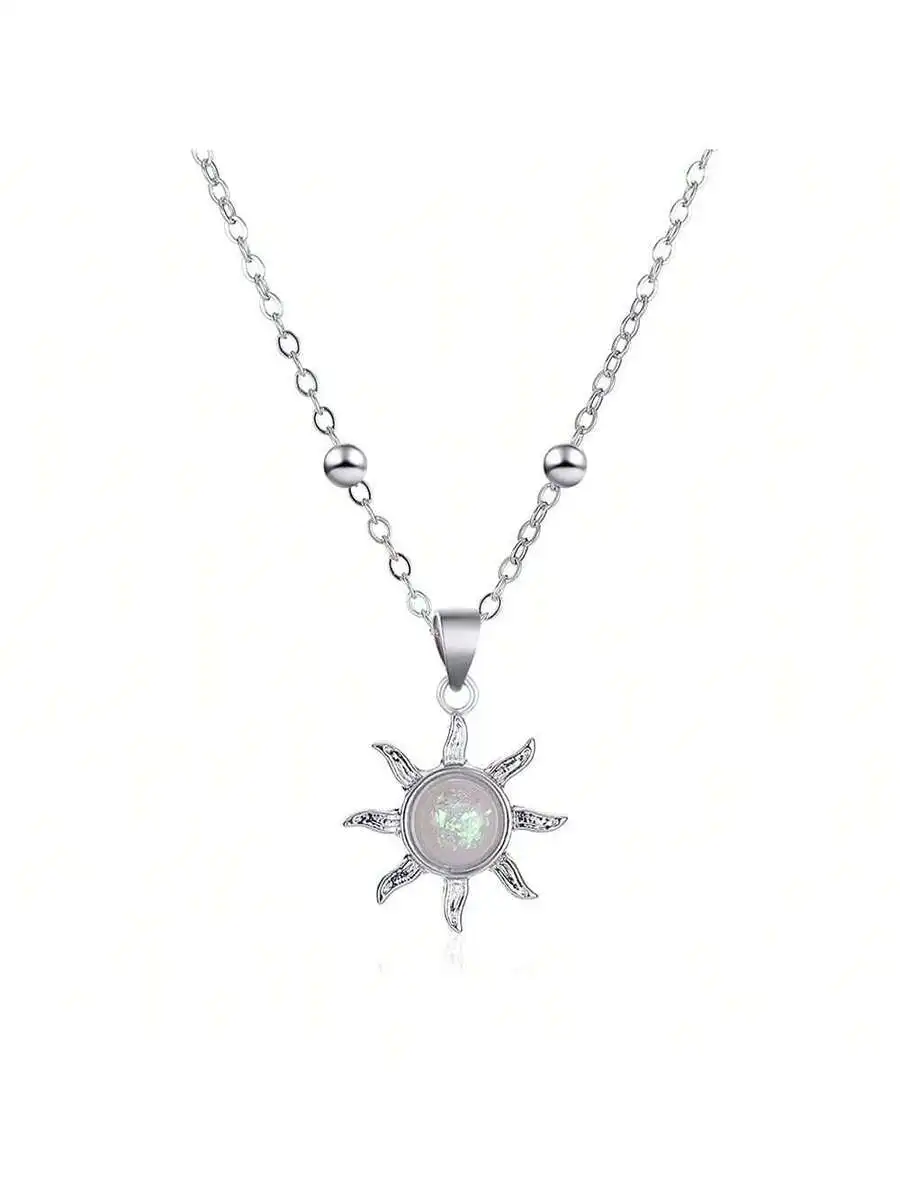 Double Chain Sun Pendant Choker Necklace Opal Stone Women Fashion Jewelry
Double Chain Sun Pendant Choker Necklace Opal Stone Women Fashion Jewelry