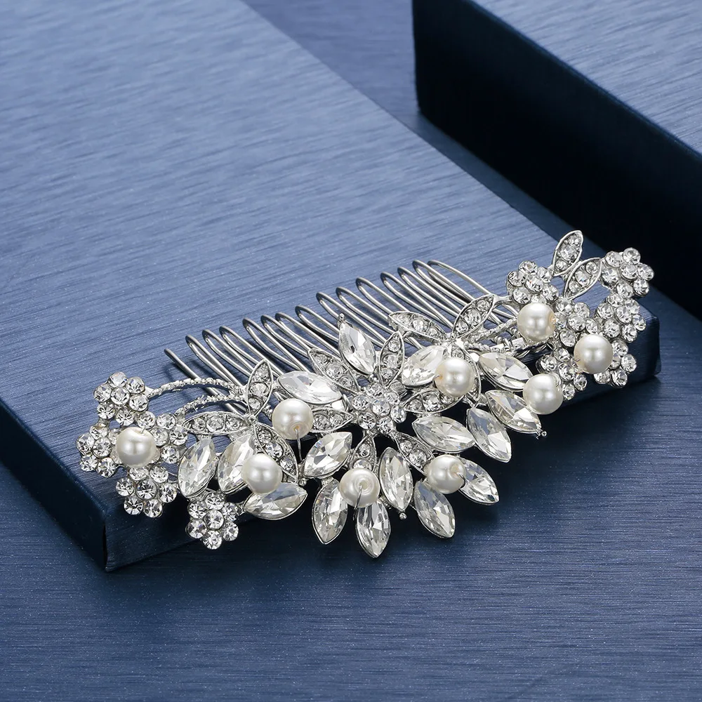 Handmade pearl rhinestone hair comb insert comb
Handmade pearl rhinestone hair comb insert comb