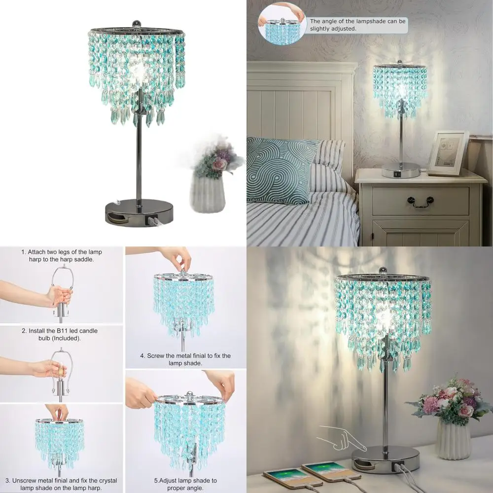 Настольная светодиодная лампа с 3-режимной регулировкой яркости и хрустальным абажуром цвета бирюзы для спальни, гостиной и офиса
Настольная светодиодная лампа с 3-режимной регулировкой яркости и хрустальным абажуром цвета бирюзы для спальни, гостиной и офиса