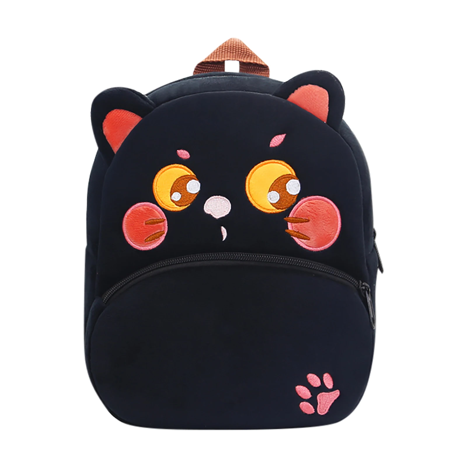 Милый детский рюкзак с черным котом, источник товаров, двойная сумка на плечо, плюшевый рюкзак для детского сада, очаровательные вышитые принты лап 
Милый детский рюкзак с черным котом, источник товаров, двойная сумка на плечо, плюшевый рюкзак для детского сада, очаровательные вышитые принты лап