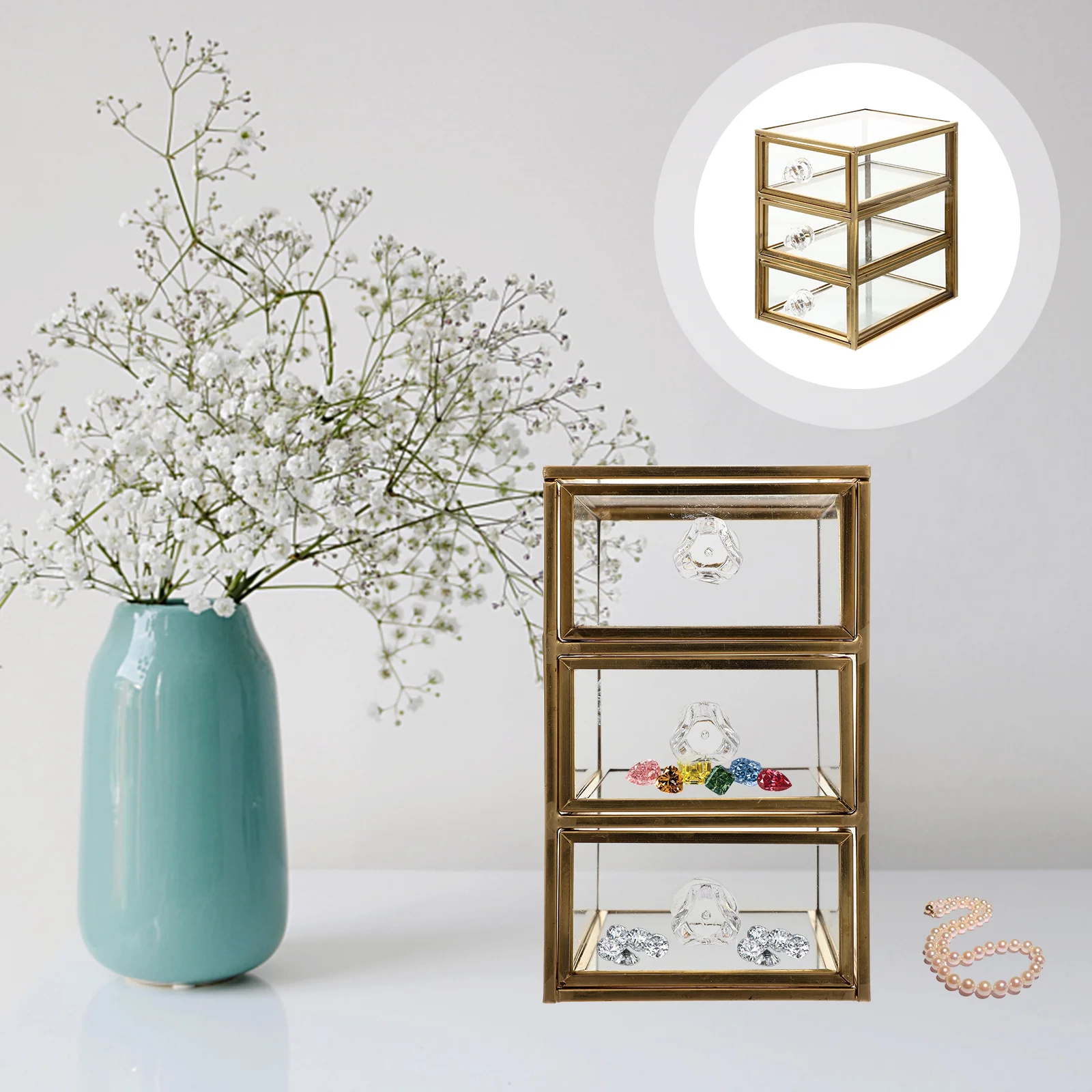 3-уровневый ящик для хранения ювелирных изделий, органайзер с выдвижным ящиком, большой вместительный держатель для макияжа, пылезащитный прозрачный футляр для ювелирных изделий
3-уровневый ящик для хранения ювелирных изделий, органайзер с выдвижным ящиком, большой вместительный держатель для макияжа, пылезащитный прозрачный футляр для ювелирных изделий