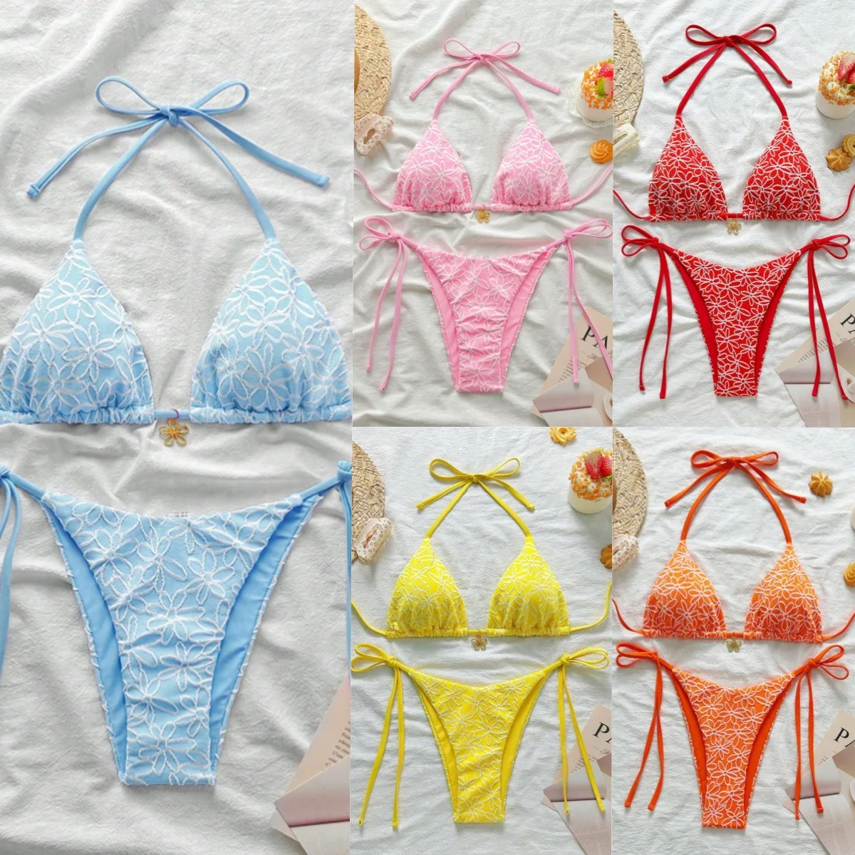 2025 Summer New Sexy Strap Backless Women Split Bikini Fashion Embroidery Floral Female Swimsuit Sets
2025 Summer New Sexy Strap Backless Women Split Bikini Fashion Embroidery Floral Female Swimsuit Sets