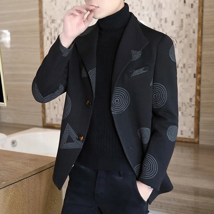 Faionable ort Men's Woolen Jaet Slim Fit Korean Sle Small Suit Outerwear Trendy Haome Versatile Tweed Top
Faionable ort Men's Woolen Jaet Slim Fit Korean Sle Small Suit Outerwear Trendy Haome Versatile Tweed Top