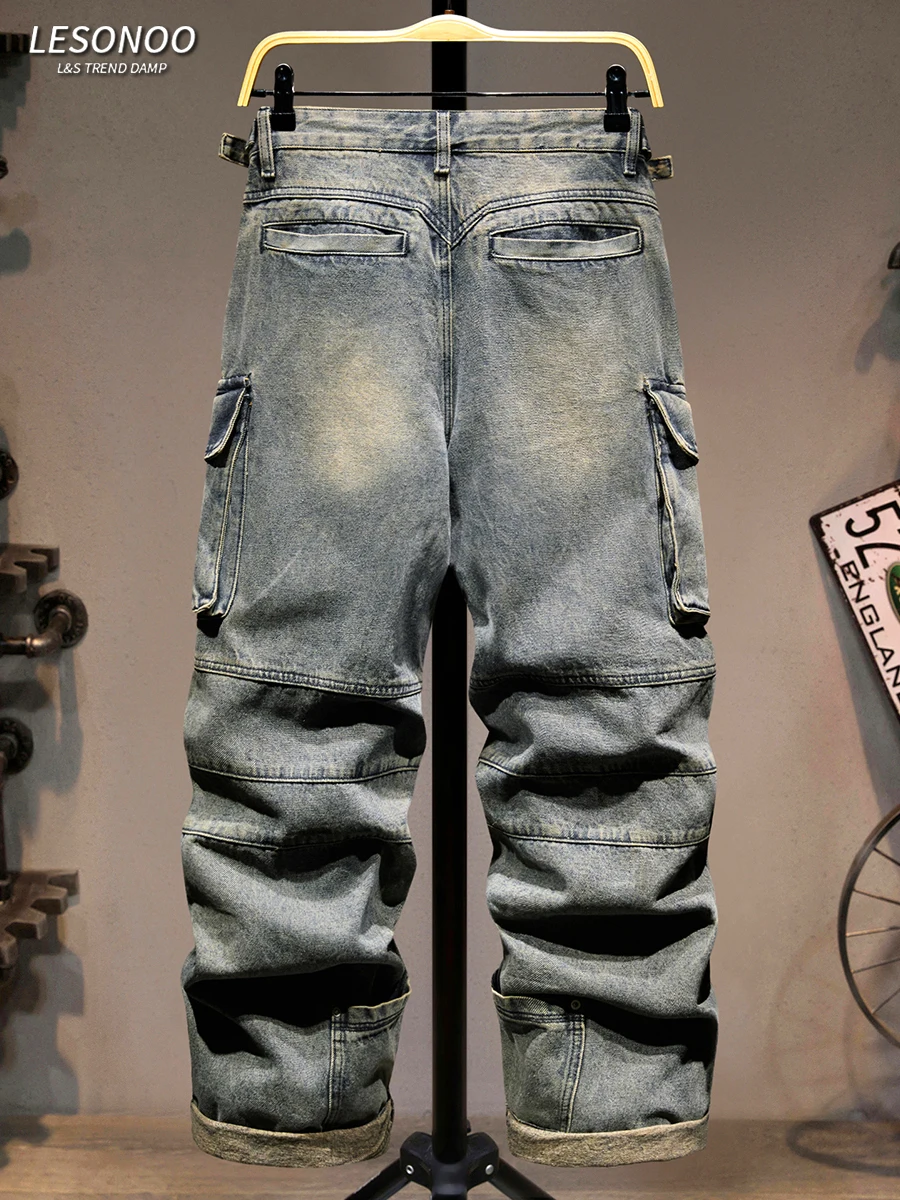 Модные ретро-джинсы в рабочем стиле для мужчин: американские свободные прямые брюки в уличном стиле, широкие повседневные брюки из смесового хлопка и полиэстера
Модные ретро-джинсы в рабочем стиле для мужчин: американские свободные прямые брюки в уличном стиле, широкие повседневные брюки из смесового хлопка и полиэстера