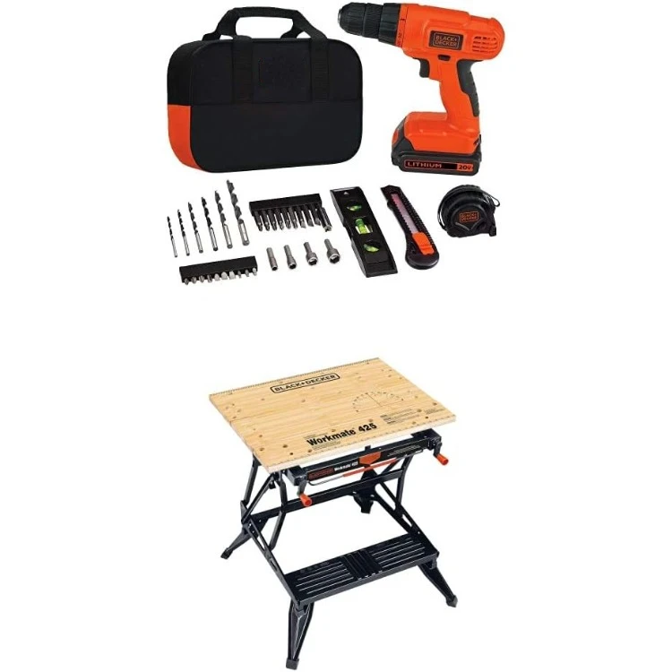 Фрезер и Фрезер 20 в макс., 34 шт. (BDCD120VA) с BLACK + DECKER WM425-портативный проектный центр и тиски
Фрезер и Фрезер 20 в макс., 34 шт. (BDCD120VA) с BLACK + DECKER WM425-портативный проектный центр и тиски