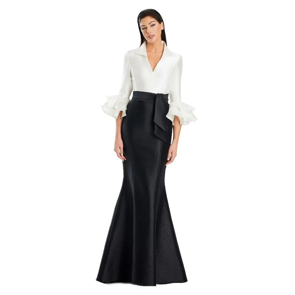 Customized Black and White Mother of Birde Dresses 2026 for Weddings Women V Neck Elegant Evening Dress Satin Formal Party Gowns
Customized Black and White Mother of Birde Dresses 2026 for Weddings Women V Neck Elegant Evening Dress Satin Formal Party Gowns