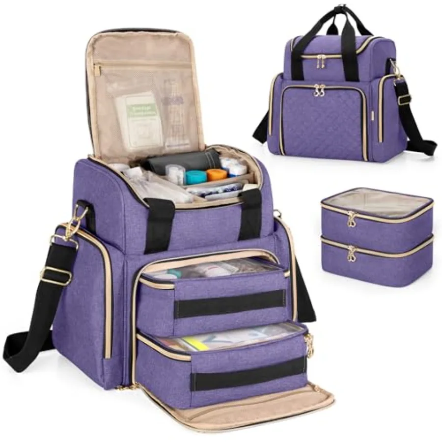 Large Medicine Bag with 2 Removable Cases Medicine Storage Bag with Multiple Storage Sections Suitable for Travel or Home
Large Medicine Bag with 2 Removable Cases Medicine Storage Bag with Multiple Storage Sections Suitable for Travel or Home