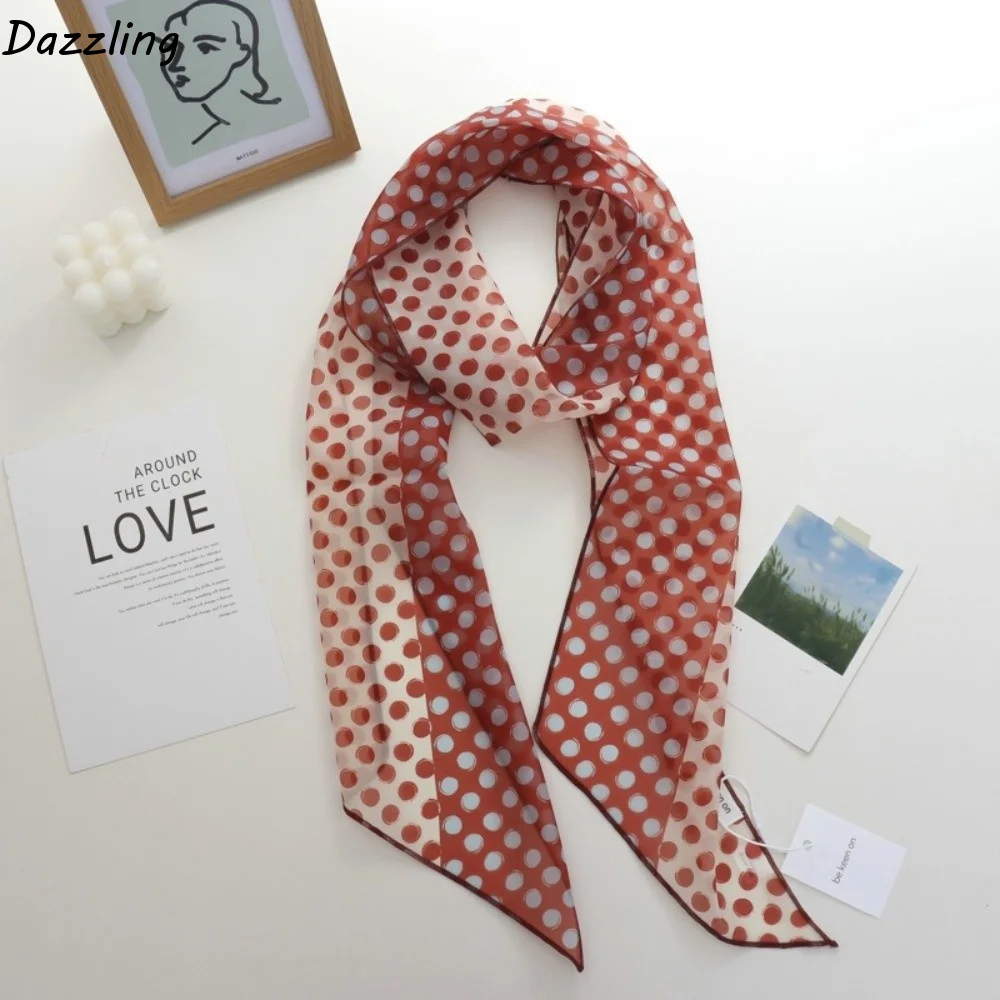 Elegant Polka Dots Long Scarf Versatile Narrow Scarves Thin Waist Belt Trendy Style Lace-up Design Fashionable Sash
Elegant Polka Dots Long Scarf Versatile Narrow Scarves Thin Waist Belt Trendy Style Lace-up Design Fashionable Sash