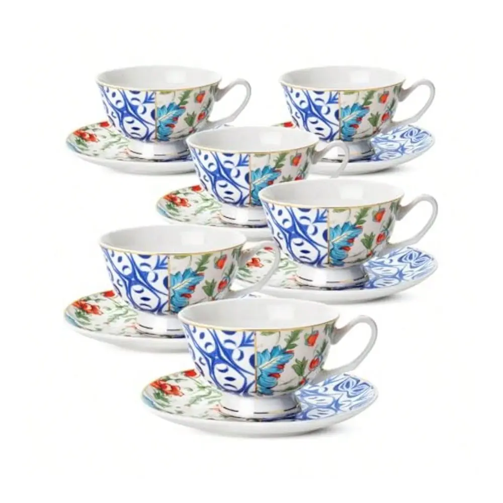 Vintage Tea Cups And Saucers Set Of 6 8 Oz Porcelain Tea Cup Sets Indigo Bloom Floral Design Dishwasher
Vintage Tea Cups And Saucers Set Of 6 8 Oz Porcelain Tea Cup Sets Indigo Bloom Floral Design Dishwasher