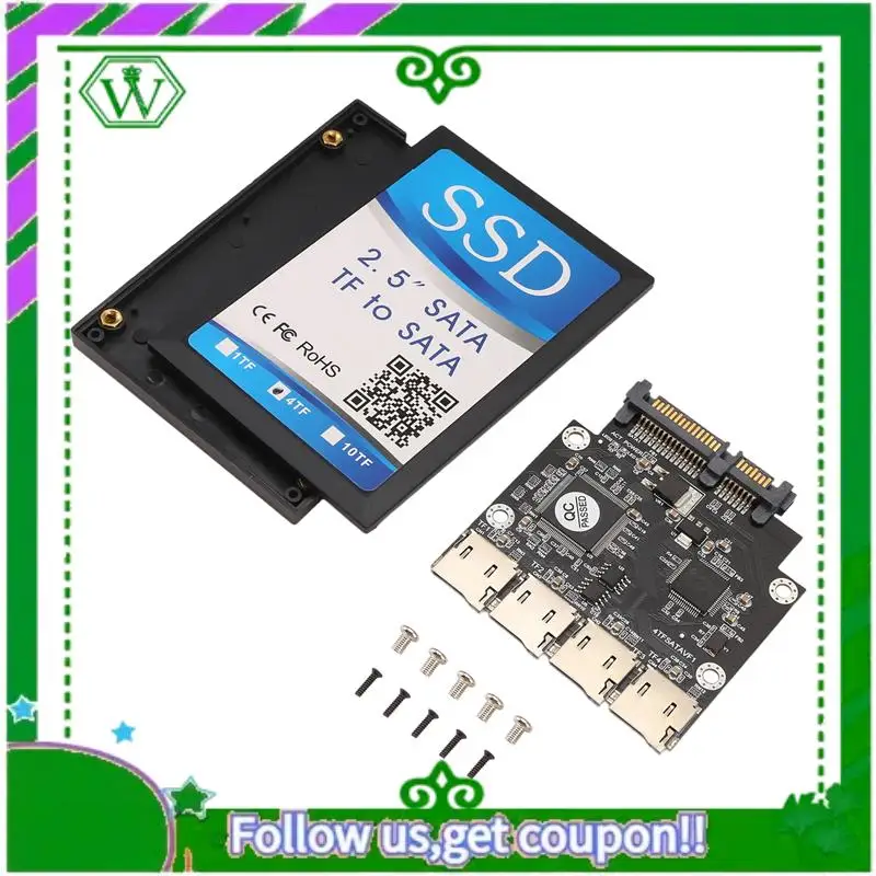 Reliable-2.5 Inch 4 TF To SATA Adapter Card, Self-Made SSD Solid State Drive, For Micro-SD To SATA Group RAID Card
Reliable-2.5 Inch 4 TF To SATA Adapter Card, Self-Made SSD Solid State Drive, For Micro-SD To SATA Group RAID Card