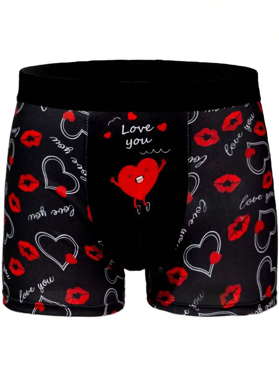 Mens Heart Print Boxer Shorts Breathable Elastic Long Underwear
Mens Heart Print Boxer Shorts Breathable Elastic Long Underwear