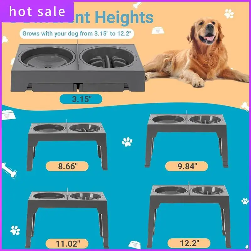 Raised Dog Bowl With Slow Feeder Dog Bowl, And No Spill Dog Water Bowl, Elevated Dog Bowls Adjusts To 5 Heights For Dog Durable
Raised Dog Bowl With Slow Feeder Dog Bowl, And No Spill Dog Water Bowl, Elevated Dog Bowls Adjusts To 5 Heights For Dog Durable
