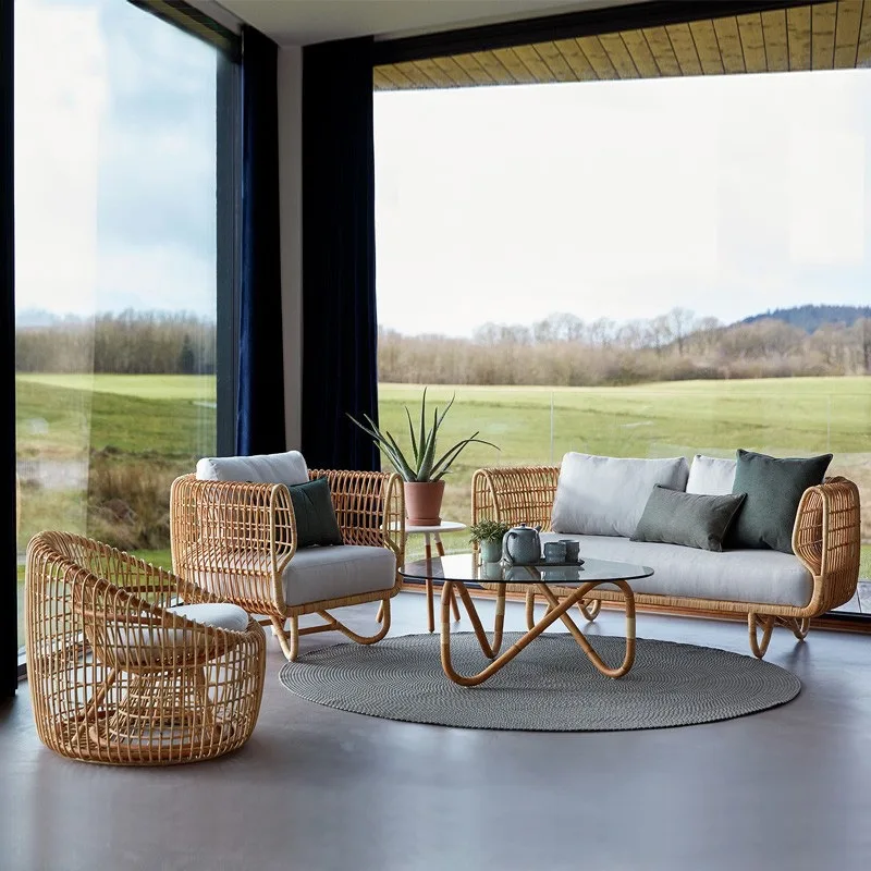 Outdoor rattan sofa coffee table combination courtyard garden terrace casual woven rattan chair outdoor waterproof and sunscreen
Outdoor rattan sofa coffee table combination courtyard garden terrace casual woven rattan chair outdoor waterproof and sunscreen