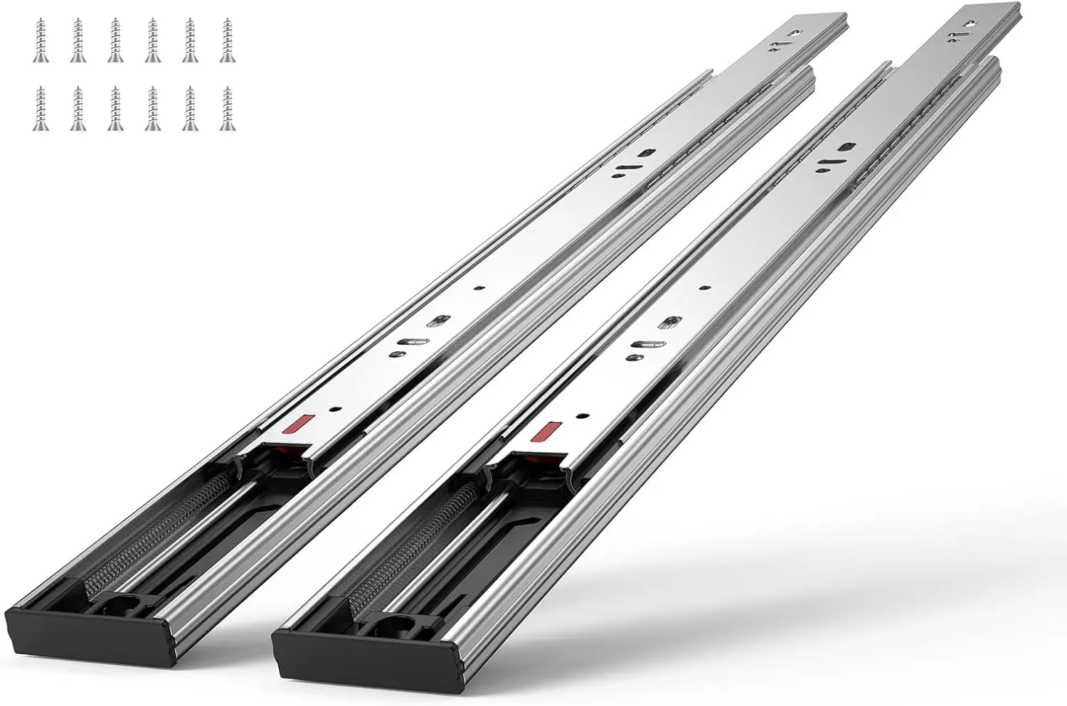 6 Pairs of 18 Inch Drawer Slides Side Mount Rails, Heavy Duty Full Extension Steel Track, Soft-Close Noiseless Guide
6 Pairs of 18 Inch Drawer Slides Side Mount Rails, Heavy Duty Full Extension Steel Track, Soft-Close Noiseless Guide