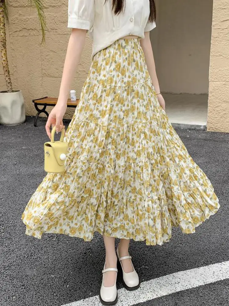 Весенне-летняя мода, милая ретро желтая принт, тонкая длинная юбка для отпуска, женская элегантная плиссированная юбка с высокой талией, популярная богемная
Весенне-летняя мода, милая ретро желтая принт, тонкая длинная юбка для отпуска, женская элегантная плиссированная юбка с высокой талией, популярная богемная
