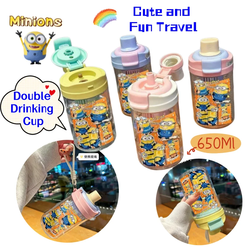 Minions Despicable Me Straw Double Drink Cup High-value Creative Cute Cartoon Simple Portable Accompanional Student Candy Cup
Minions Despicable Me Straw Double Drink Cup High-value Creative Cute Cartoon Simple Portable Accompanional Student Candy Cup