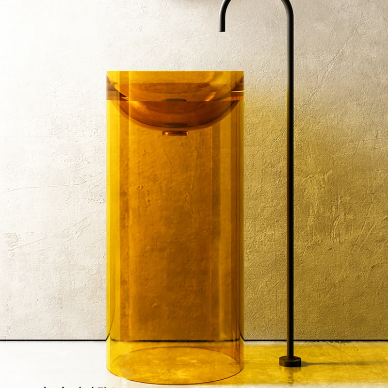 Transparent column basin household color integrated floor-standing hotel am cylindrical resin washbasin
Transparent column basin household color integrated floor-standing hotel am cylindrical resin washbasin