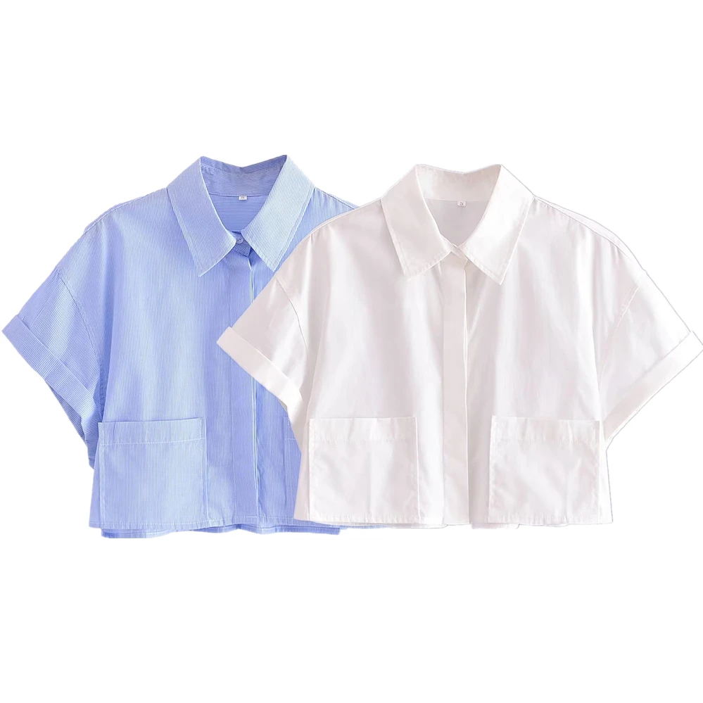 Withered High Street Girls Pocket Trim Poplin Short Shirt Fashion Casual Top Women Summer Blouse Ladies
Withered High Street Girls Pocket Trim Poplin Short Shirt Fashion Casual Top Women Summer Blouse Ladies