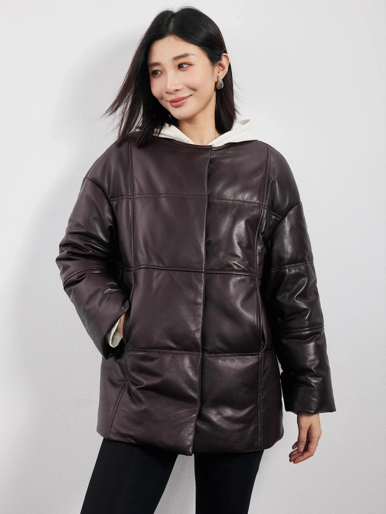 Fluffy Warm Winter Genuine Leather Down Jackets for Women 2026 New High-end Simple O-neck Real Sheepskin White Goose Down Coat
Fluffy Warm Winter Genuine Leather Down Jackets for Women 2026 New High-end Simple O-neck Real Sheepskin White Goose Down Coat