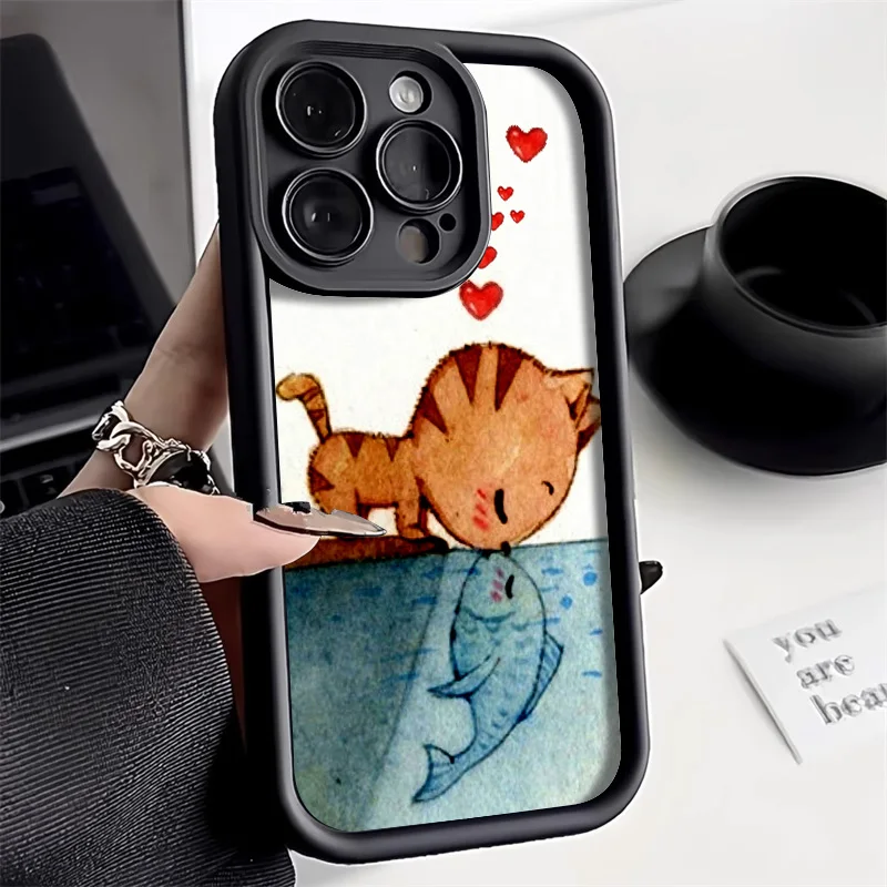 Cat and Fish Liquid Silicone Case For iPhone 16 Fundas iPhone 15 Pro Max 14 13 12 11 7 8 Plus XS X XR SE Shockproof Bumper Cover
Cat and Fish Liquid Silicone Case For iPhone 16 Fundas iPhone 15 Pro Max 14 13 12 11 7 8 Plus XS X XR SE Shockproof Bumper Cover