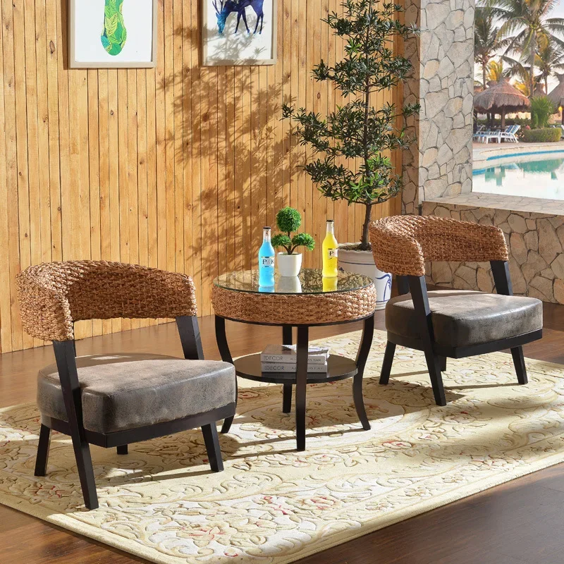 Solid wood, rattan chair, coffee table combination, balcony, rattan, leisure chair, single, armrest, back chair
Solid wood, rattan chair, coffee table combination, balcony, rattan, leisure chair, single, armrest, back chair