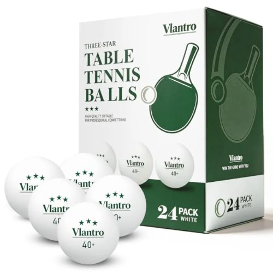 24 Pack 3-Star White Table Tennis Balls, Premium 40+ ABS Regulation Bulk Ping Pong Balls for Competition and Training, for Indo
24 Pack 3-Star White Table Tennis Balls, Premium 40+ ABS Regulation Bulk Ping Pong Balls for Competition and Training, for Indo
