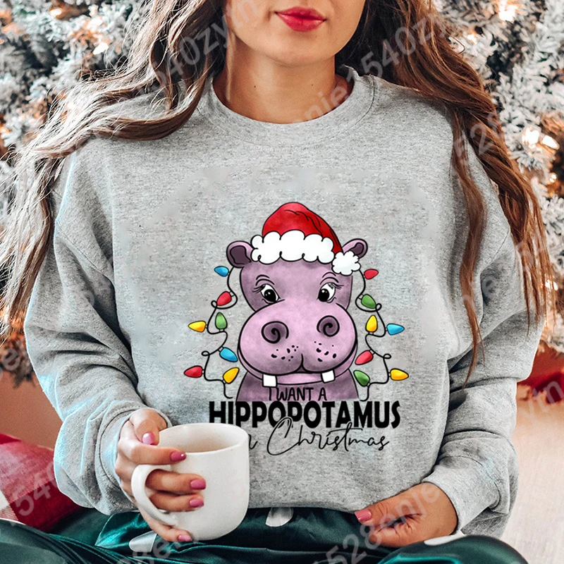 Популярный Рождественский светильник Hippo I Want A hipppopotamus, рождественские пуловеры, Женские однотонные толстовки без косточек с круглым вырезом
Популярный Рождественский светильник Hippo I Want A hipppopotamus, рождественские пуловеры, Женские однотонные толстовки без косточек с круглым вырезом