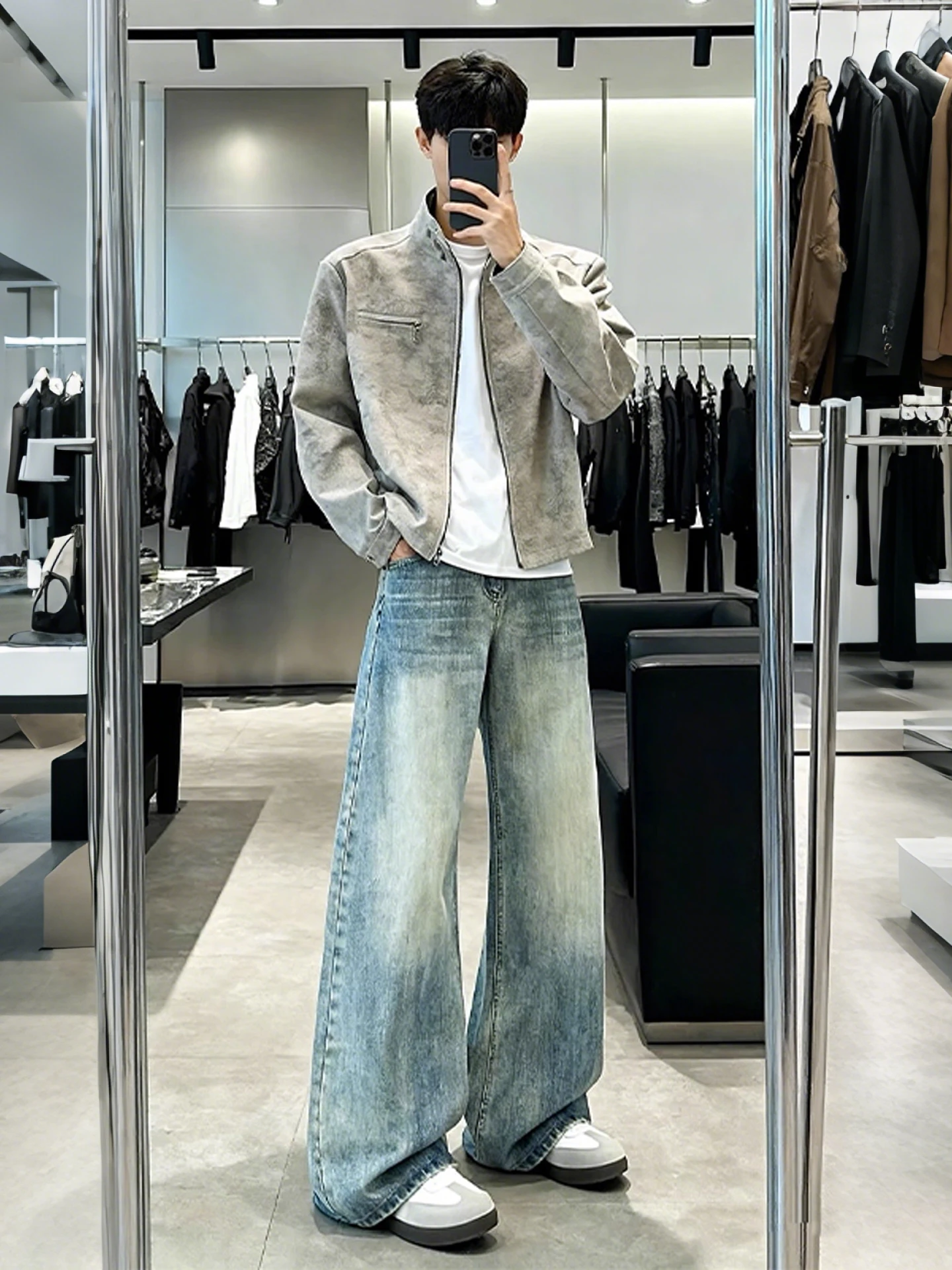 Blue Bamboo Node Wide Leg Men's Jeans High Waist Straight Cut Bell Bottoms Slimming Effect Autumn Winter American High Street...
Blue Bamboo Node Wide Leg Men's Jeans High Waist Straight Cut Bell Bottoms Slimming Effect Autumn Winter American High Street...