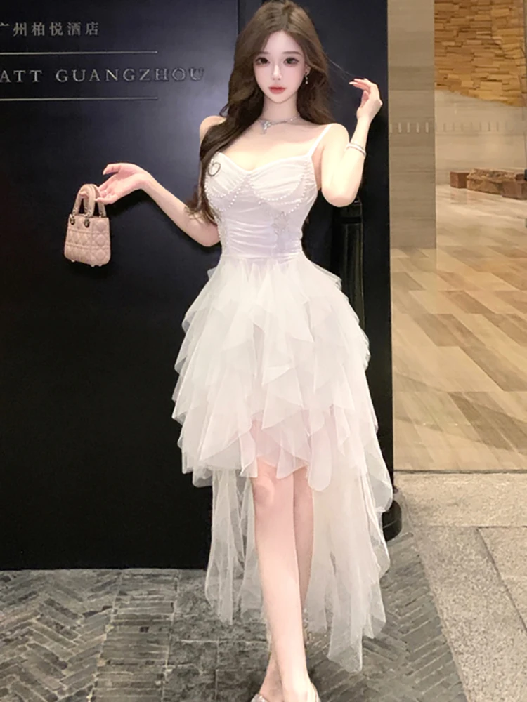 Autumn Winter White Mesh Chic Beading V-Neck Sexy Sling Dress Women Elegant Ruffled Luxury Gown 2025 Korean Bodycon Party Dress
Autumn Winter White Mesh Chic Beading V-Neck Sexy Sling Dress Women Elegant Ruffled Luxury Gown 2025 Korean Bodycon Party Dress