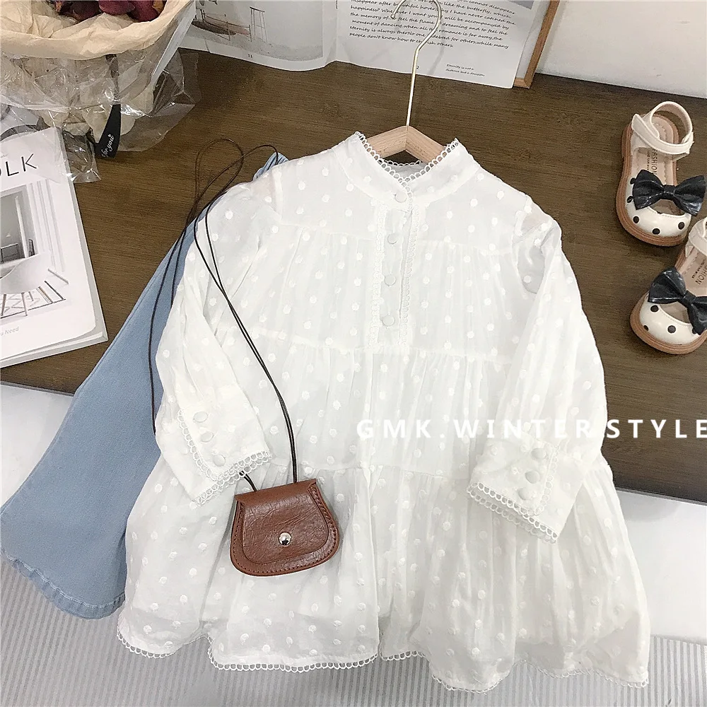 Girls White Skirt Style Shirt Long Spring New Children Jacquard Long-sleeved Shirt Baby Temperament Dress Korean Simple Style
Girls White Skirt Style Shirt Long Spring New Children Jacquard Long-sleeved Shirt Baby Temperament Dress Korean Simple Style