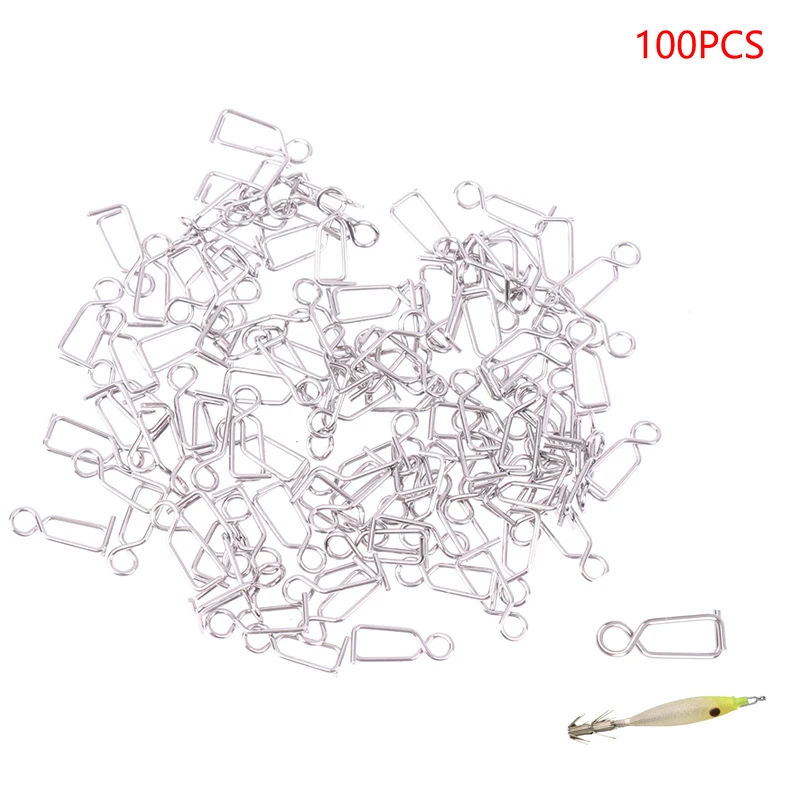 Squid Bait Hook,Stainless Steel Fishing Snaps Fast Lock Clips For Blowing Tube Squid Jig Fishing Tool Accessories 100pcs
Squid Bait Hook,Stainless Steel Fishing Snaps Fast Lock Clips For Blowing Tube Squid Jig Fishing Tool Accessories 100pcs