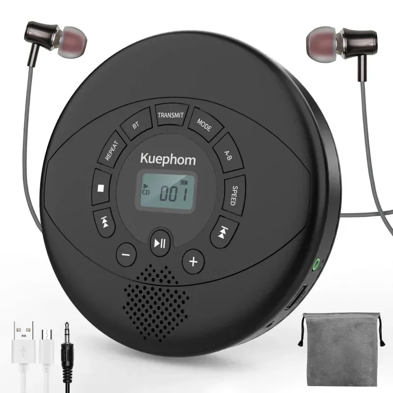 Portable CD Player Bluetooth CD Walkman Built in Speakers Rechargeable CD Player with USB/AUX/Headphone Port
Portable CD Player Bluetooth CD Walkman Built in Speakers Rechargeable CD Player with USB/AUX/Headphone Port