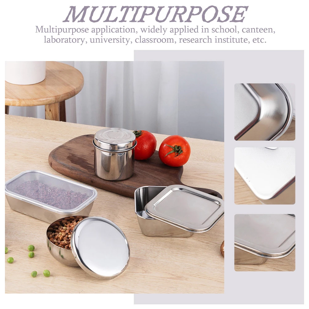 4 Pcs Food Sample Storage Containers Stainless Steel Airtight Bowls Lids for School Canteen Lab Safe Practical Use Large
4 Pcs Food Sample Storage Containers Stainless Steel Airtight Bowls Lids for School Canteen Lab Safe Practical Use Large