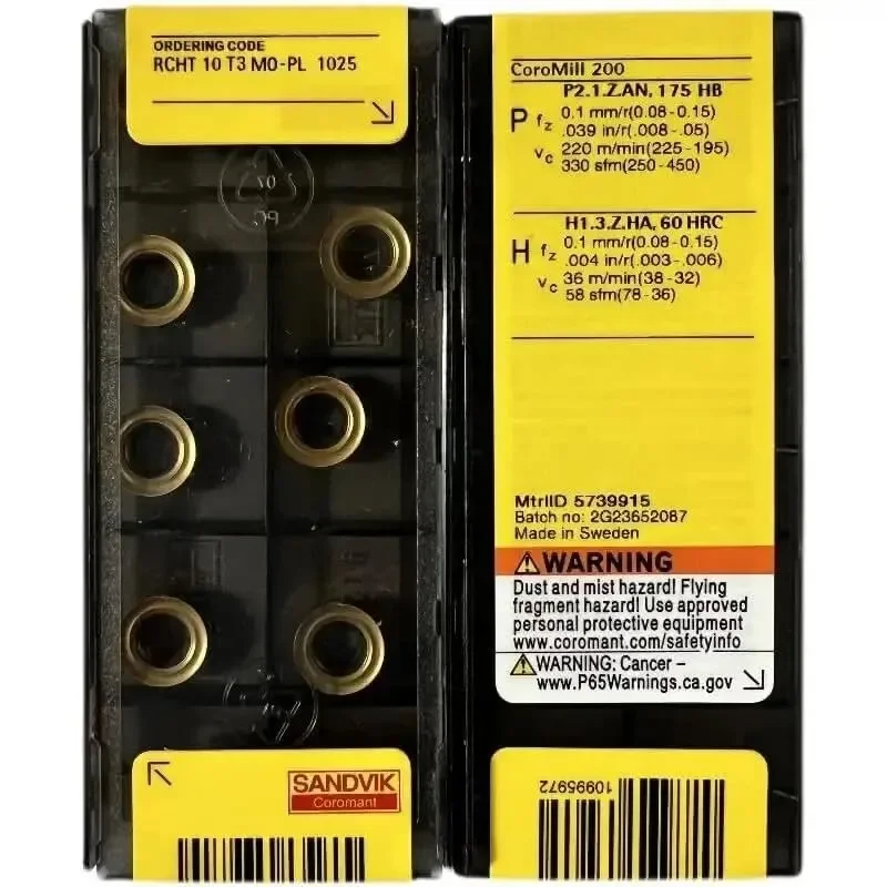 SANDVIK / RCHT10T3MO-PL 1025 / Твердосплавные пластины для ЧПУ, 10 шт.
SANDVIK / RCHT10T3MO-PL 1025 / Твердосплавные пластины для ЧПУ, 10 шт.