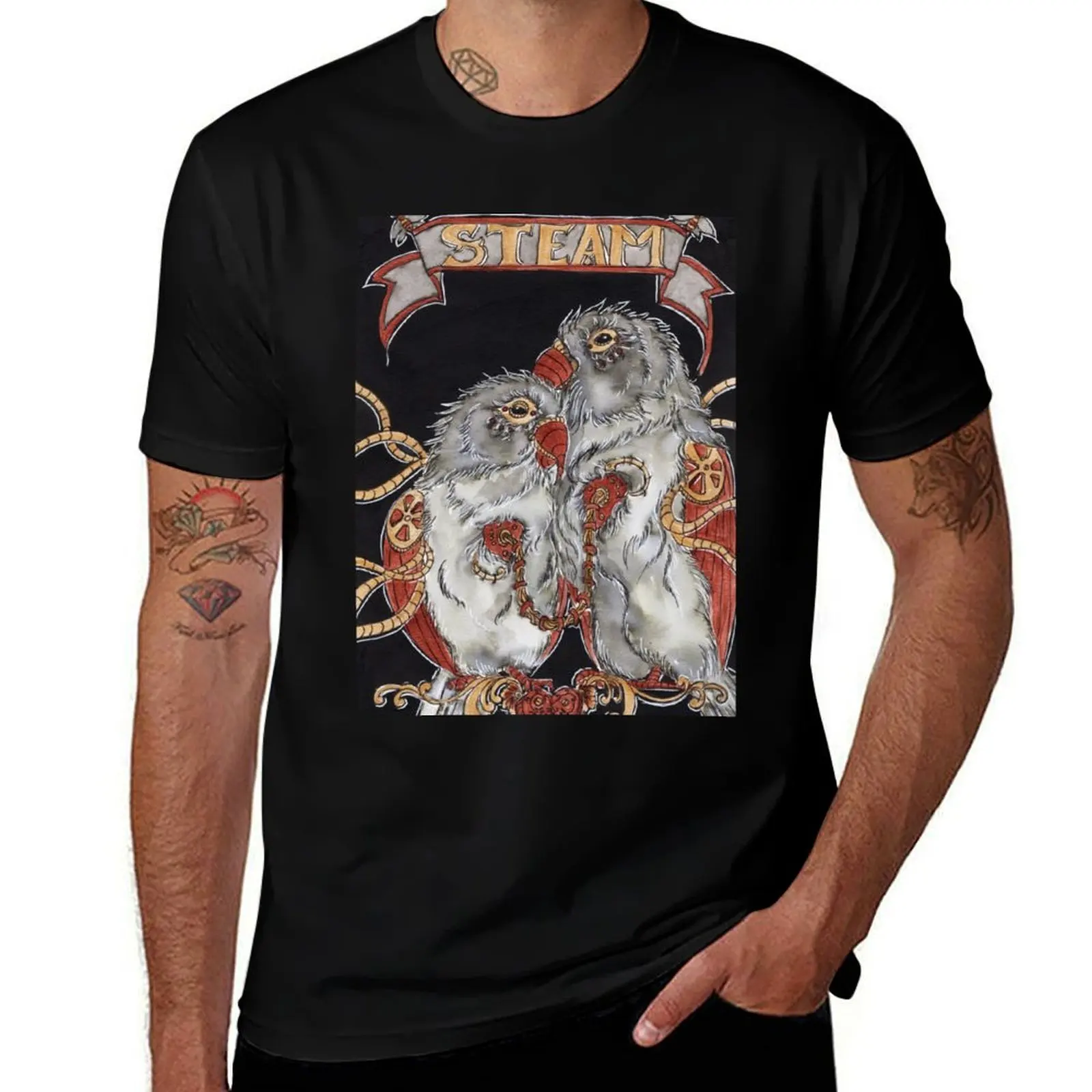 Steampunk Parrots (The Lovers Tarot) T-Shirt t shirts for man pack white t shirt custom print man graphic t shirt T-shirt
Steampunk Parrots (The Lovers Tarot) T-Shirt t shirts for man pack white t shirt custom print man graphic t shirt T-shirt