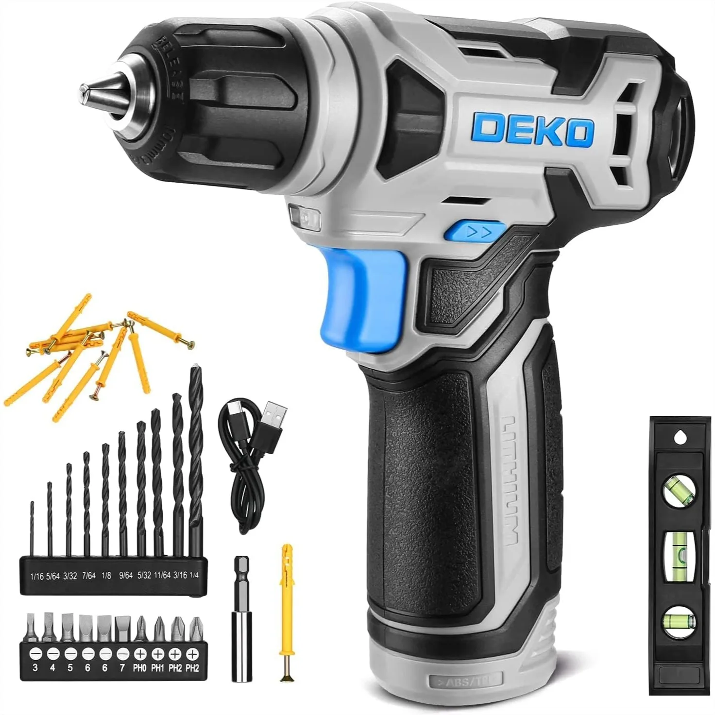Cordless Drill Set with 3/8" Keyless Chuck, Built-in LED Light, Type-C Charging, 42 Accessories for DIY and Home Maintenance
Cordless Drill Set with 3/8" Keyless Chuck, Built-in LED Light, Type-C Charging, 42 Accessories for DIY and Home Maintenance