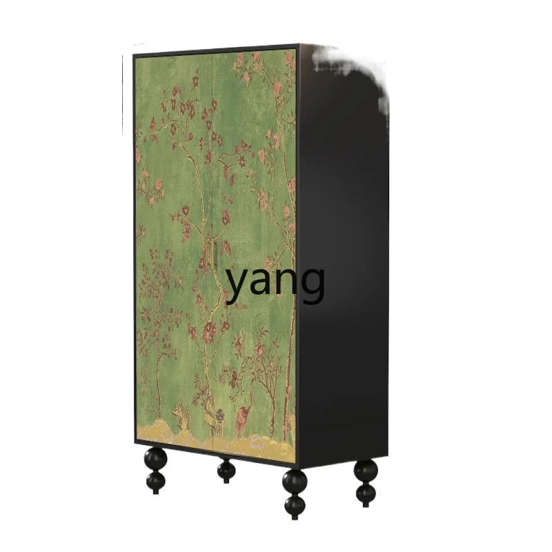 Yjq retro green flower and bird independent wardrobe bedroom room against the wall multi-layer storage creative locker 
Yjq retro green flower and bird independent wardrobe bedroom room against the wall multi-layer storage creative locker