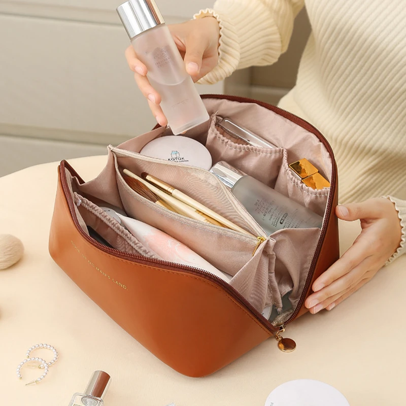 Women Large PU Leather Waterproof Makeup Bag with Handle Female Zipper Cosmetic Case Travel Organizer Pouch Toiletry Storage Bag
Women Large PU Leather Waterproof Makeup Bag with Handle Female Zipper Cosmetic Case Travel Organizer Pouch Toiletry Storage Bag
