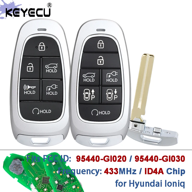 KEYECU 433MHz ID4A Chip 95440-GI020 95440-GI030 for Hyundai Sonata 2022 2023 2024 Proximity Keyless Go Smart Remote Key Fob
KEYECU 433MHz ID4A Chip 95440-GI020 95440-GI030 for Hyundai Sonata 2022 2023 2024 Proximity Keyless Go Smart Remote Key Fob