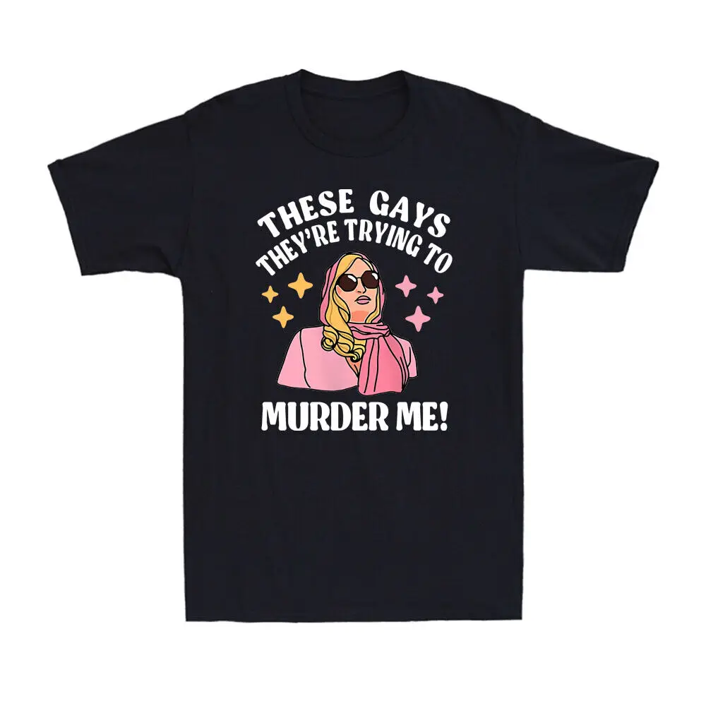 Эти геи! Они пытаются меня убить! Забавная новая мужская футболка с цитатами
Эти геи! Они пытаются меня убить! Забавная новая мужская футболка с цитатами